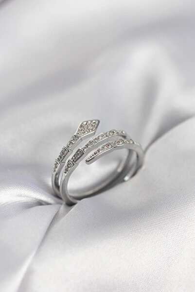 shopwave خاتم نسائي من حجر الزركون الفضي اللون - TJ-BYK3980