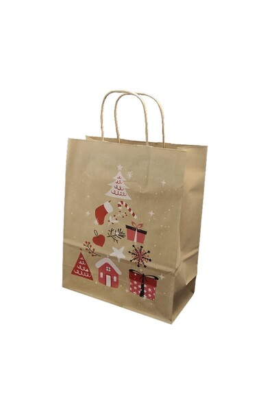 Colorarte Christmas gift bag 24255, B4, 26x35x12cm, 90g/sqm, kraft, twisted p...