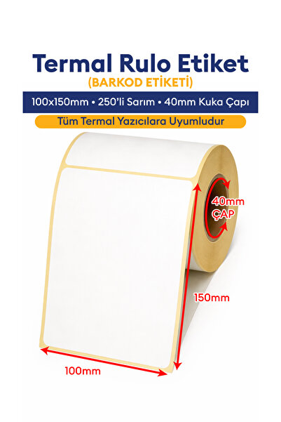 Etiketin Ambalaj 100x150 Termal Barkod Etiketi Eko Termal E-Ticaret Etiketi 2...