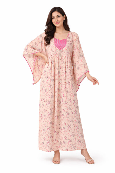 RONZA Silk jalabiya with French sleeves