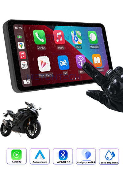 özgürce 6 İnç Taşınabilir Motosiklet CarPlay Ekranı, GPS ve Dokunmatik, Suya ...