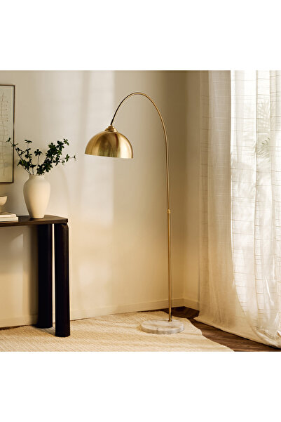 Generic Zimmer Arc Floor Lamp with Metal Shade and Pole - 30x195 cm