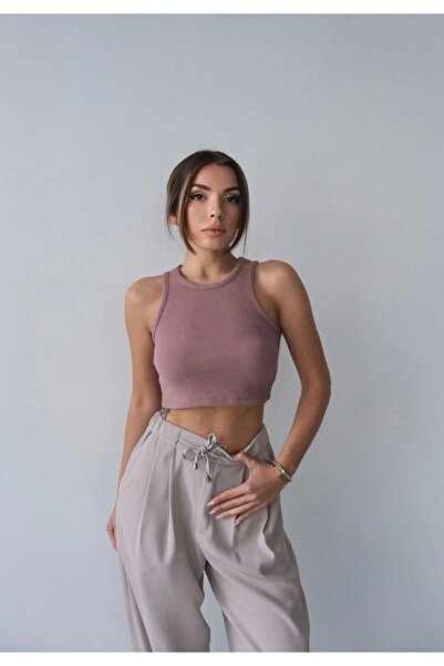 Vinales Къса блуза с ребра и деколте на гърба