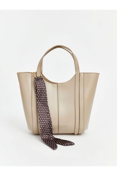 LC Waikiki Double Handle Women's Shoulder Bag with Scarf Accessory