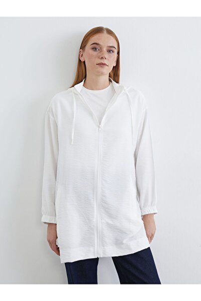 LC Waikiki Lcw Modest Ecru Hooded Women's Tunic