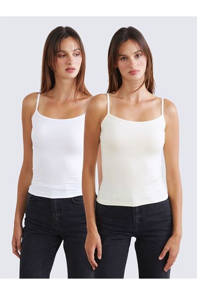 LC Waikiki Soulife Square Neck Rope Strap Women's Undershirt 2-Piece