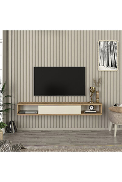 Generic Modulix Sandstone 1.5 Metre Wall Mounted TV Unit for TVs up to 75 inches