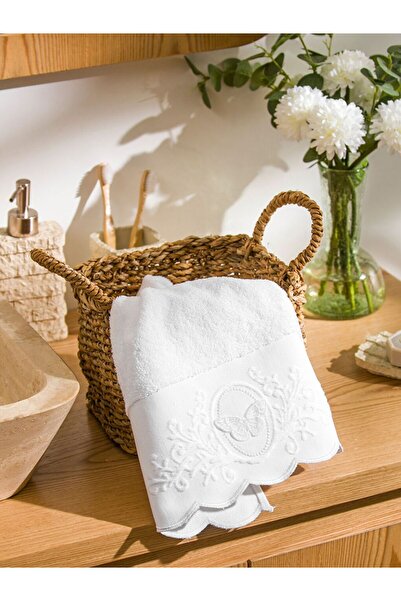 LC Waikiki Butterfly Embroidered Cotton Face Towel 50X80 cm