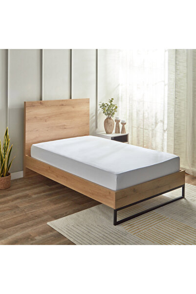 Generic White Haven Pori Sateen Cotton Twin Fitted Sheet - 120x200+40 cm