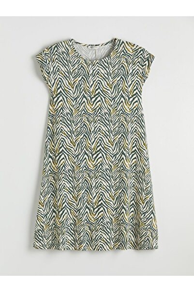 LC Waikiki Crew Neck Patterned A-Line Dress