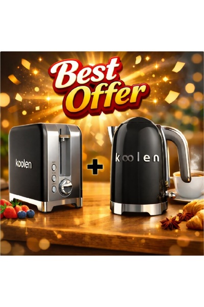 Koolen 2200W Stainless Steel Electric Kettle + Colin Toaster, Black - Special...