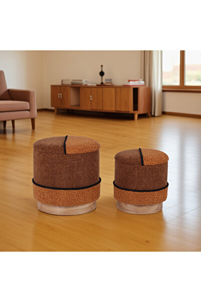 Generic Milazo Fabric Ottoman with Storage - Set of 2