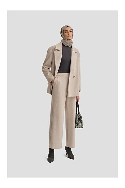 LC Waikiki Suede Blazer Jacket 24K5710 Beige