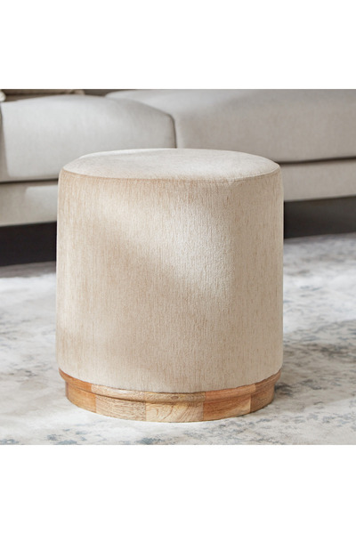 Generic Beige Fabric Ottoman