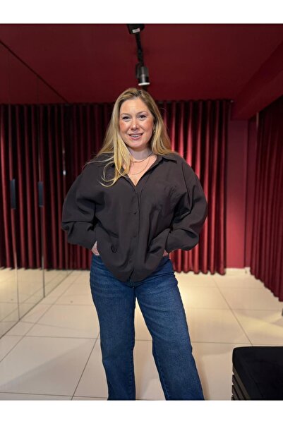 Serpirella Butik Oversize Off-Shoulder Shirt