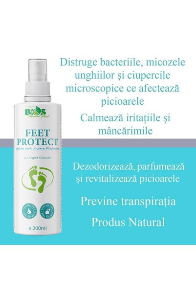 Bios Mineral Plant FEET PROTECT – Lotiune pentru Igiena Picioarelor, 200 ml