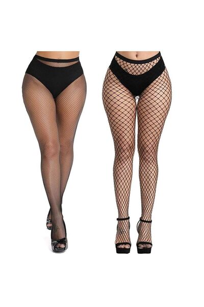 Glamroot Women's High Waist Pantyhose Tights Fishnet Stockings