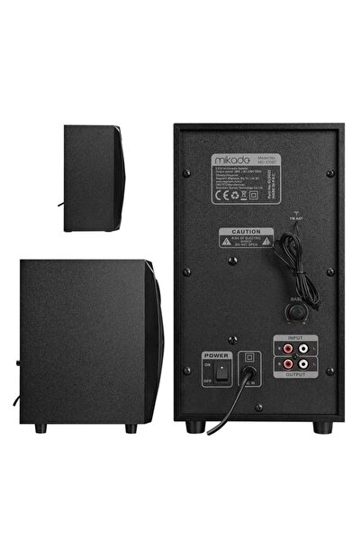 Mikado MD-370BT 38W Siyah BT/AUX/USB/FM/LED Işıklı Multimedia Speaker 2+1 Ses Sistemi