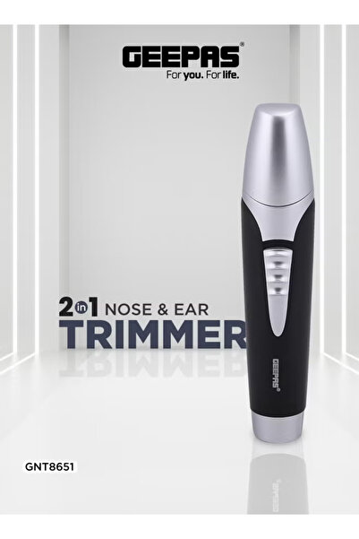 Geepas GNT8651 Nose & Ear Trimmer - 2-in-1 Eyebrow & Facial Hair Trimmer, Bla...