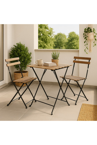 Generic طقم شرفة خارجية قابل للطي لشخصين من فيرا سارنو