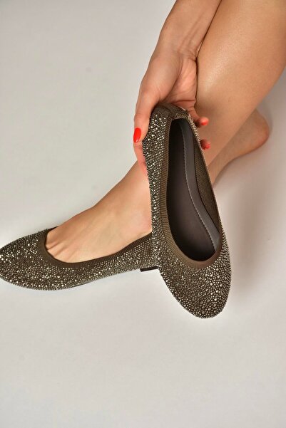 Fox Shoes Y820411004 Brown Knitwear Fabric Women's Ballerinas