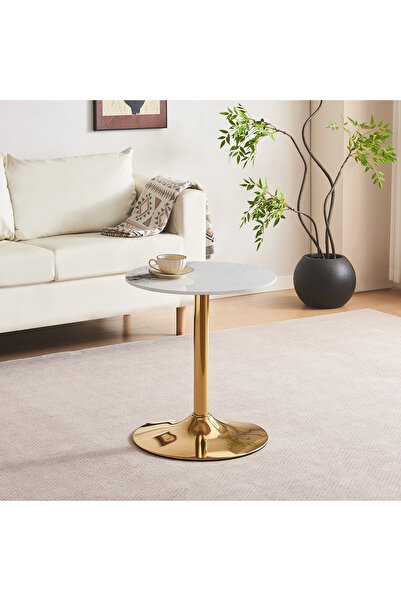 Generic طاولة جانبية مستديرة من الحجر المتكلس من إلفيس إن إكس تي