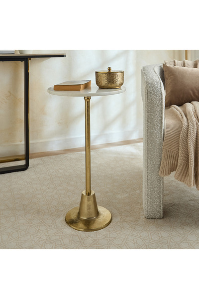 Generic طاولة جانبية من الرخام الطبيعي من إلسيت - كبيرة