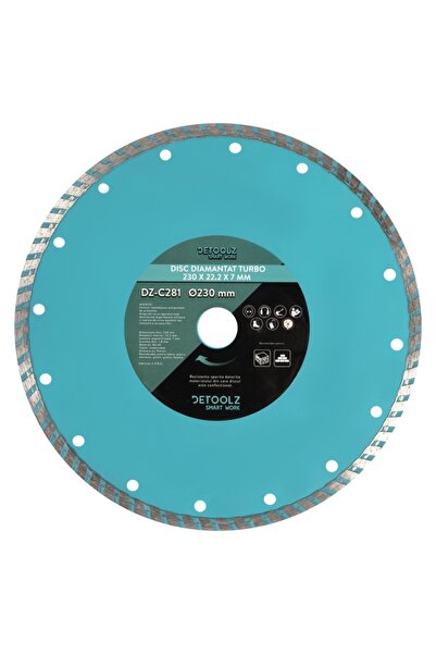 DETOOLZ Disc diamantat Turbo 230 x 25,4 x 7 mm