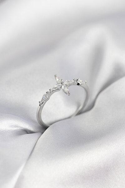 callerrons accessories خاتم نسائي من ستار موديل مرصع بحجر الزركون باللون الفض...