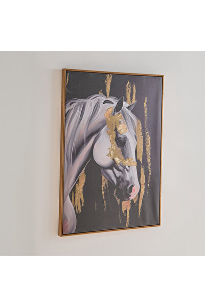 Generic Iqra Samra Horse Face Framed Canvas with Foil - 50x70x2.8 cm