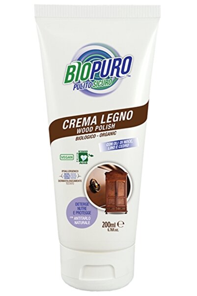 Biopuro Hypoallergenic cream for cleaning and maintaining organic wood 200ml