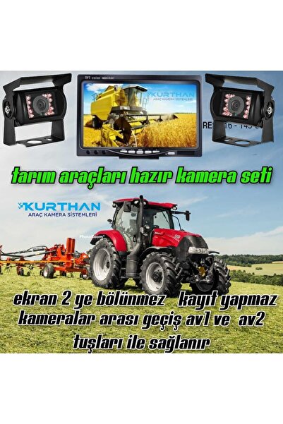 özgürce 12x24V Uyumlu Traktör ve Biçerdöver Kamera Seti, Kayıtlı Görüntü Sistemi