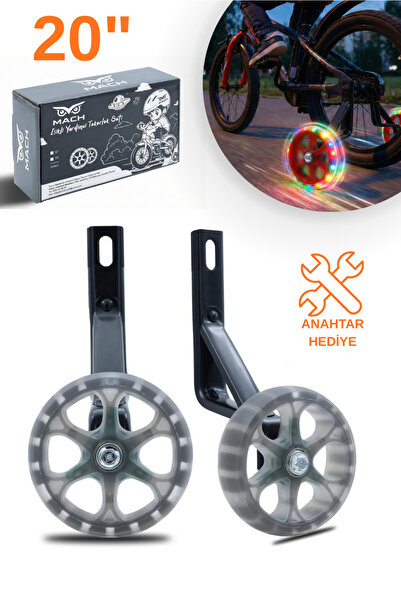 Mach 20 Jant Bisiklet Uyumlu Işıklı Yan Destek Tekerleği, Yardımcı Tekerlek Seti