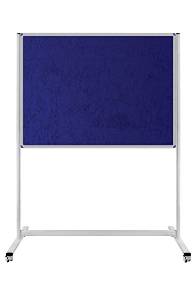 Panda 120 x 200 cm Tek Taraflı Sabit Tekerlekli Ayaklı Kumaşlı Pano 184 Mavi