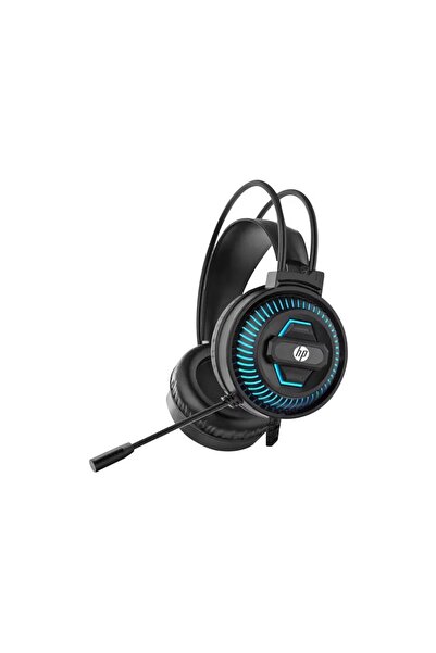 HP Dhe-8001U Mavi Led Aydınlatmalı Mikrofonlu Ses Kontrollü Usb Siyah Başüstü...