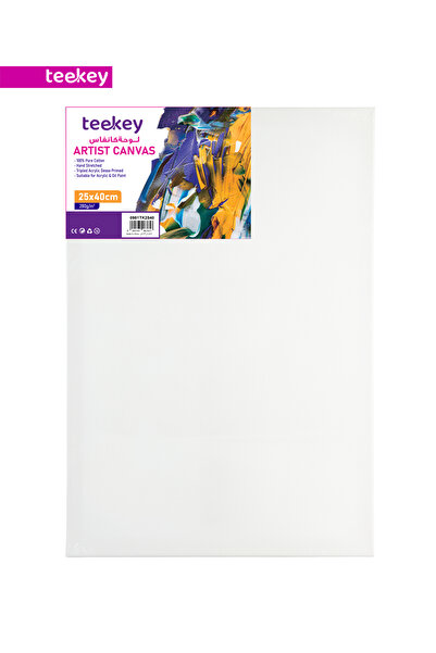 teekey Artist Canvas 25x40cm 280gsm Pure Cotton Triple Primed for Acrylic & Oil