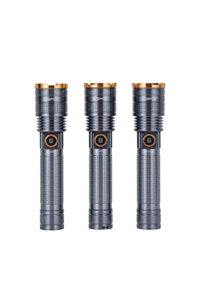 Geepas Zoomable 3-IN-1 Rechargeable LED Flashlight GFL4658 (Black, 20cm, 4000...