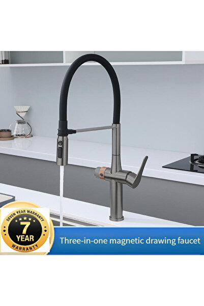 OEM صنبور مطبخ بـ 3 وظائف مع منفذ لتنقية المياه، ضمان 7 سنوات، مستورد