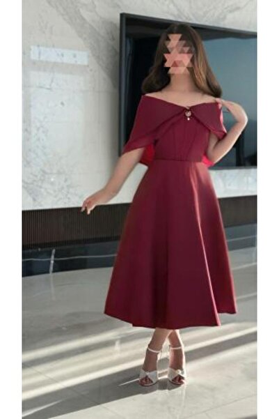 arushi Elegant Sundus Dress Mikado Burgundy