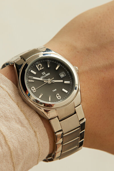 Belonni Osthalion Men's Wristwatch |   Black Dial & Calendar |   Stainless St...