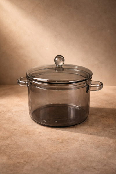 Tutku Home Renkli Borosilikat Cam Tencere - 1,9 Litre