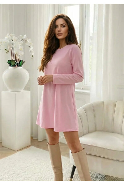 UniqueStore.ro Pink viscose dress with a loose fit