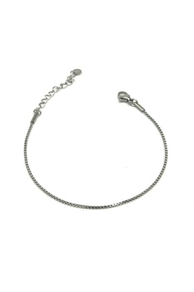 Twenty Eight Inner Grid |   Silver Steel Men's Bracelet