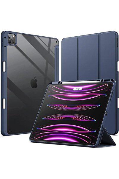 Generic Blue transparent case for iPad 12.9, full protection,Transparent with...