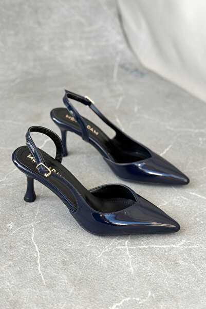 GOFFSHOES Women's Eleni Thin Heeled Shoes - Navy Blue-Patent Leather