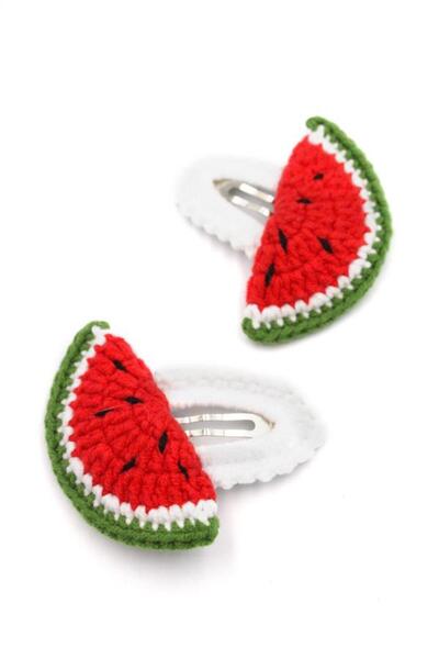 MENESSA Handmade watermelon hair clip - red