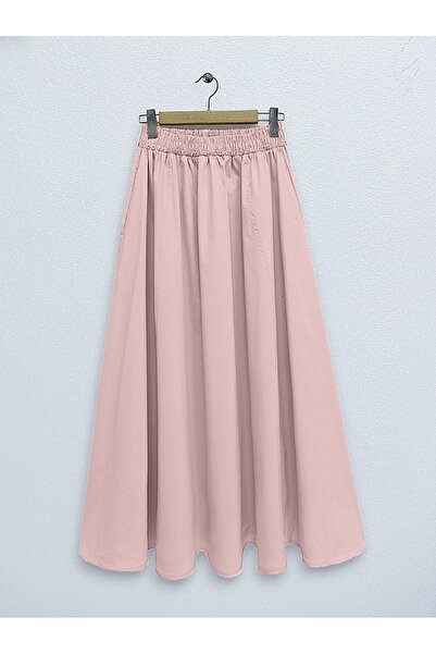 FERHEL Women's Elastic Waist Standard Size 38-46 Size Compatible Poplin Flare...