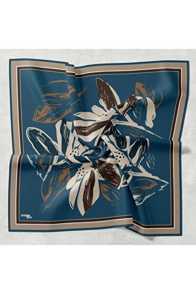 Bonjela Soft Scarf Clover Pattern Petrol Blue