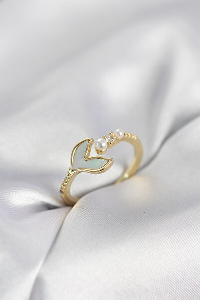 callerrons accessories خاتم نسائي ذهبي اللون بتصميم ذيل السمكة - EBJ260214W39642