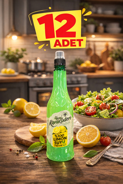 yeni kavaklıdere %100 Limon Suyu 750 ml x 12 Adet